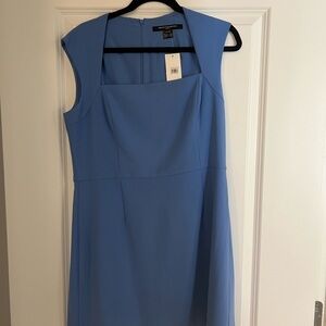Nordstrom Blue Sheath Midi Dress Square Neck